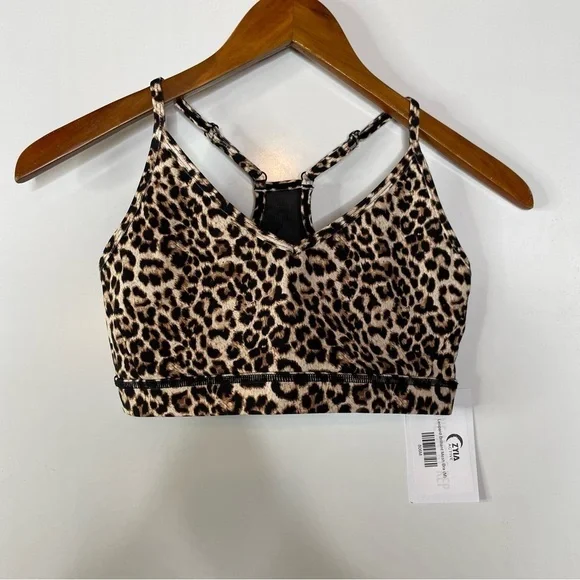 Zyia Active Leopard Brilliant Mesh Bra & Leopard Brilliant Double Scrunch Shorts